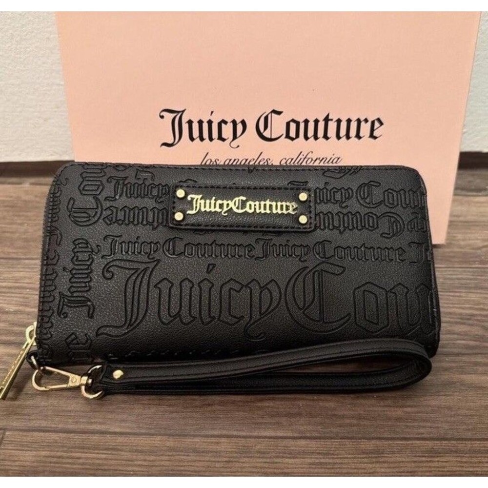 Juicy Couture/GOLD/ Black Zip Wristlet Wallet/ Liquorice/ NWT/NIB/Y2K / MCBLING